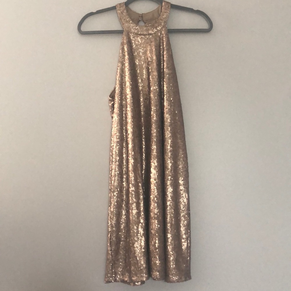 Gold sequined dress
